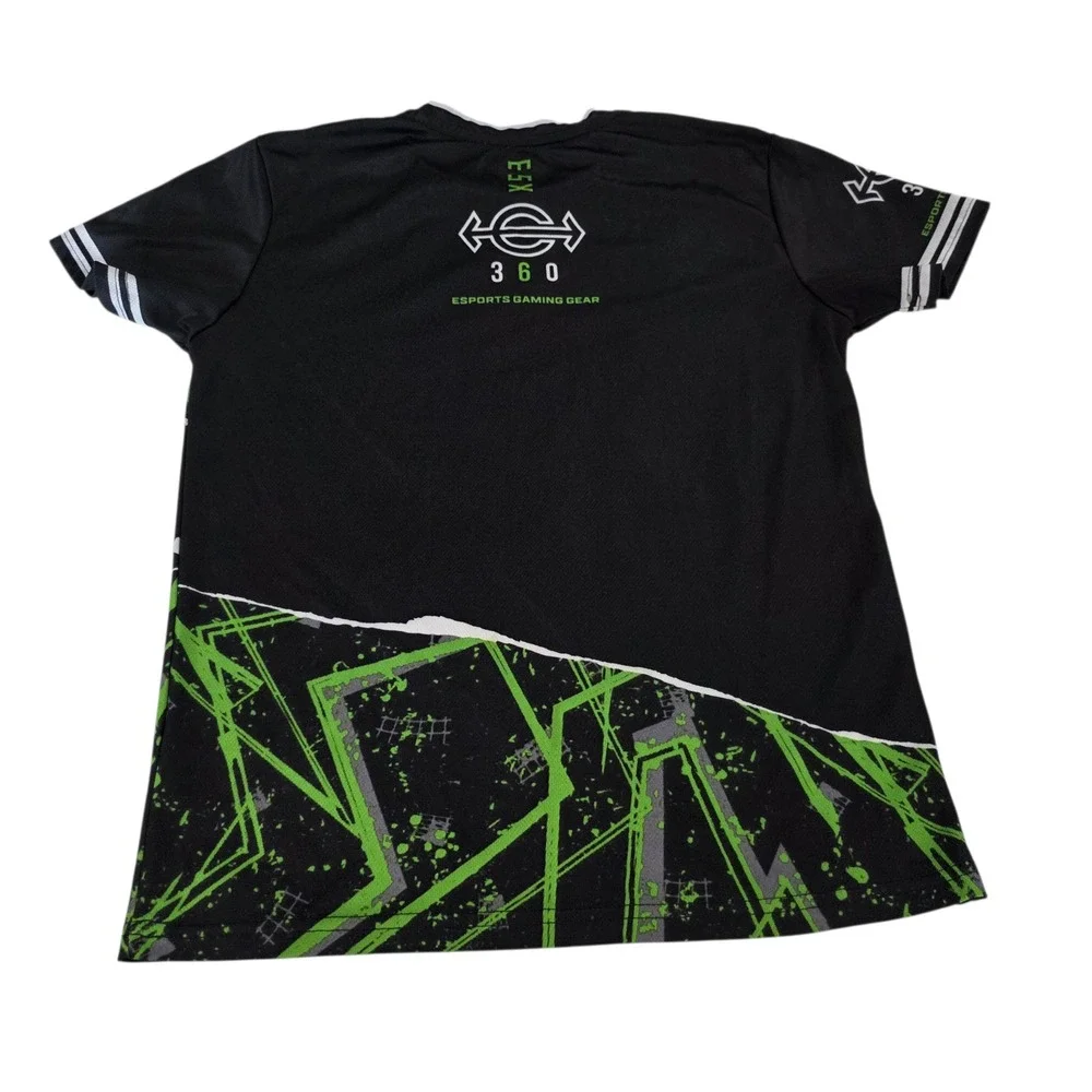 ESX360‎ Pullover Shirt Boys Black Green 10-12 Short Sleeve Graphic Print Gaming